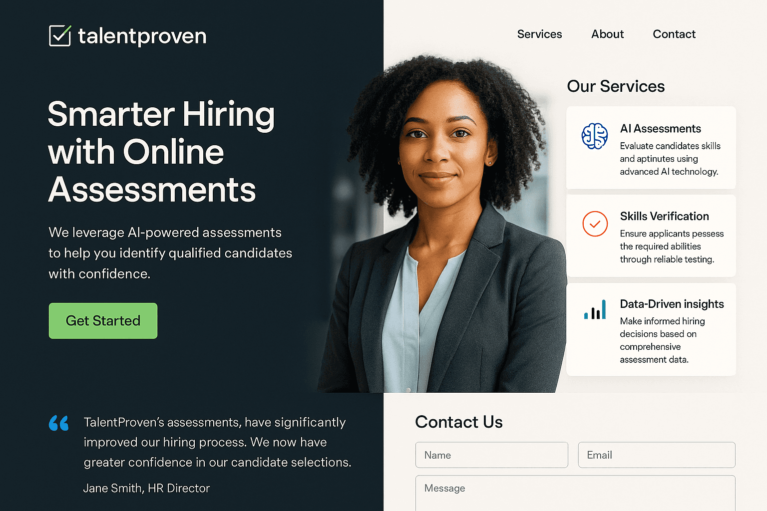talentproven.com website mockup